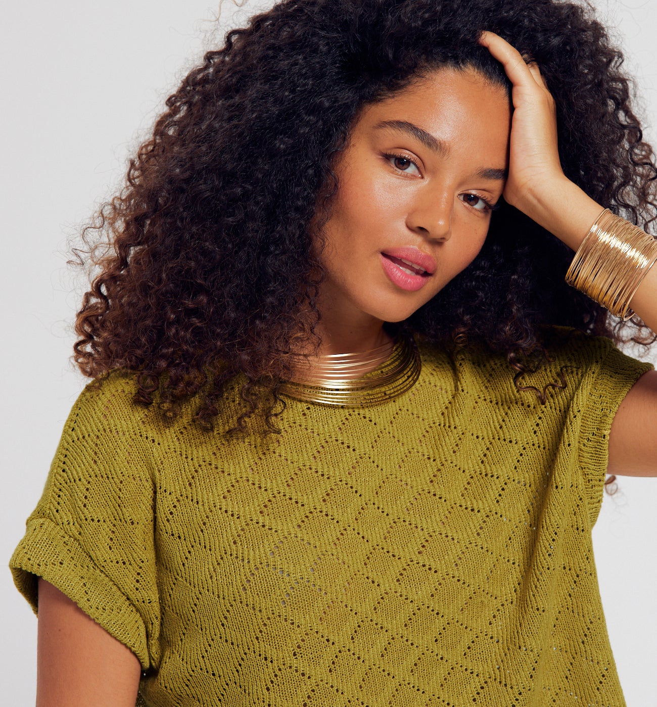 Crop top ajouré Femme - ANIS MOYEN