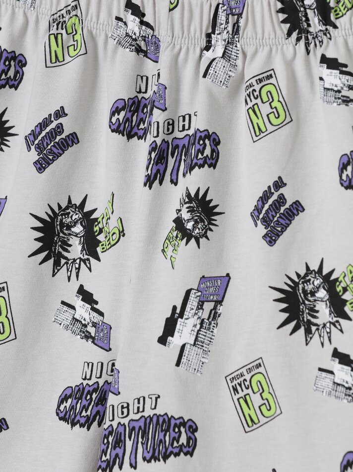 Conjunto de pijama estampado - Verde Fluorescente