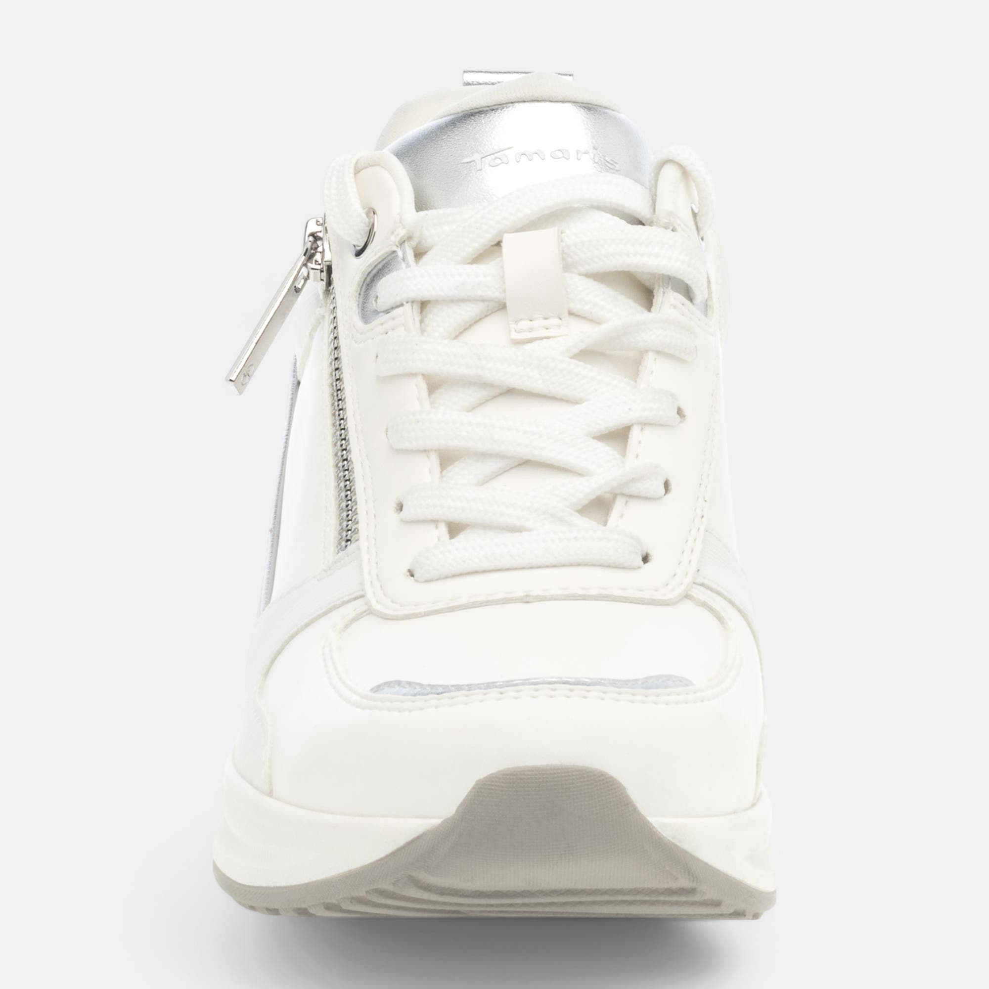 Baskets basses à talon compensé Femme blanc