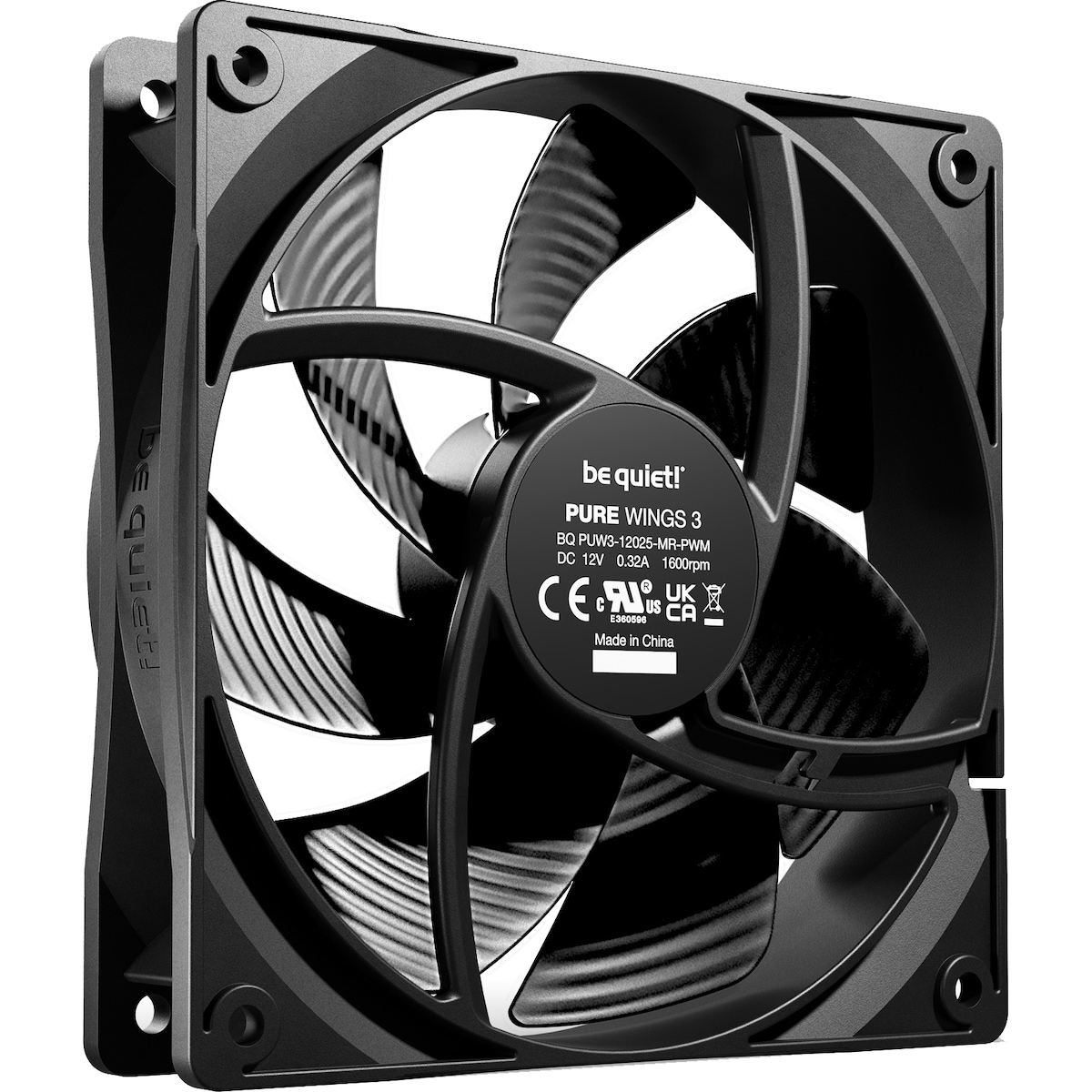 be quiet! PURE WINGS 3 120mm PWM-vifte (sort)
