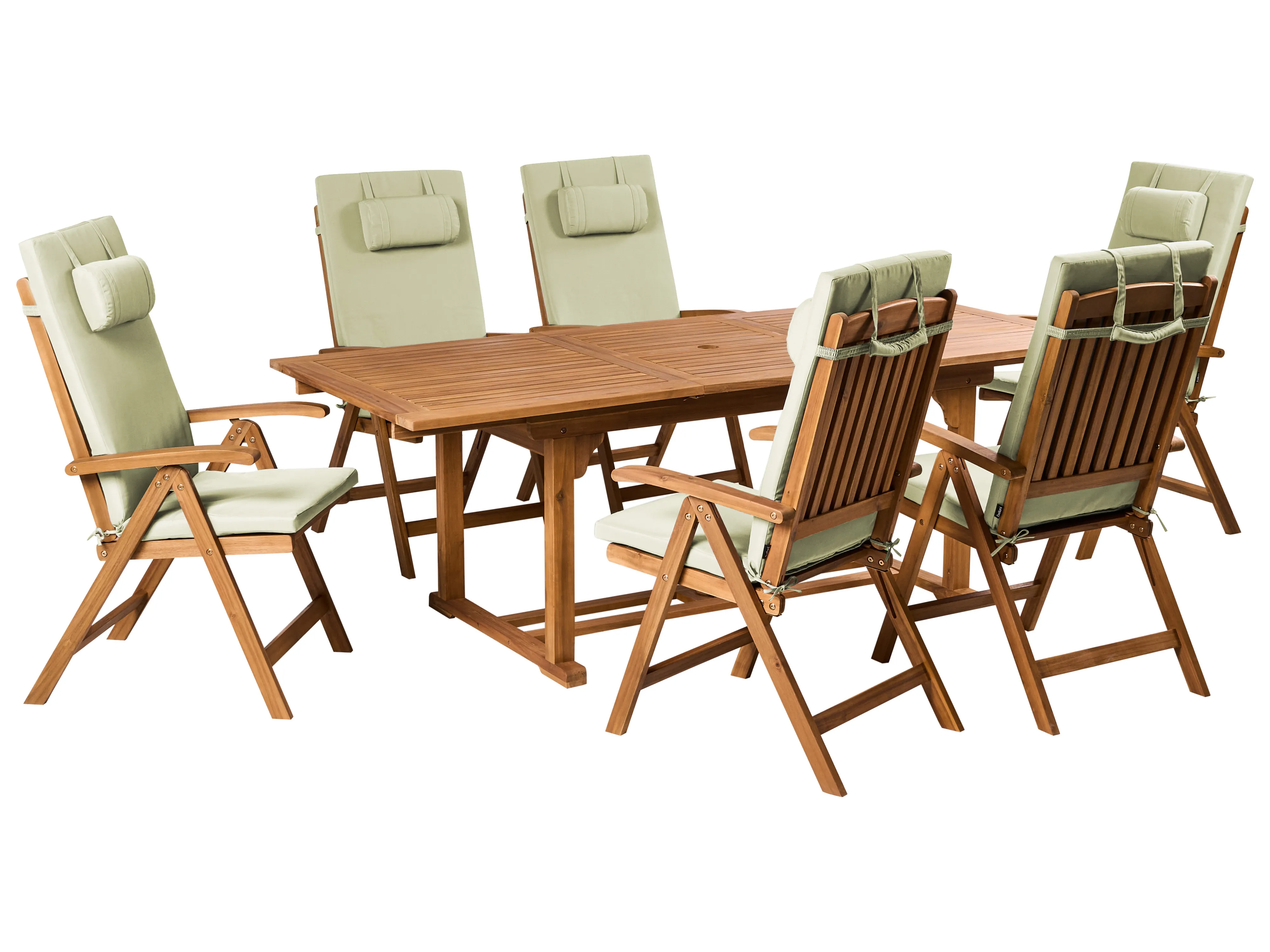 Set van 6 rug/zitkussens JAVA/AMANTEA PREMIUM 50 x 70 cm Groen
