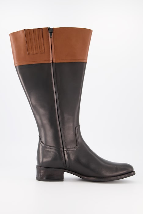 Lederstiefel, XL-Schaft, Zierschnalle, Weite H