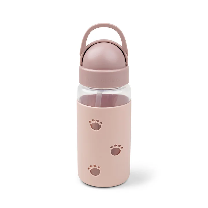 Done by Deer - Easy-grip Trinkflasche mit Trinkhalm, Elphee, papaya