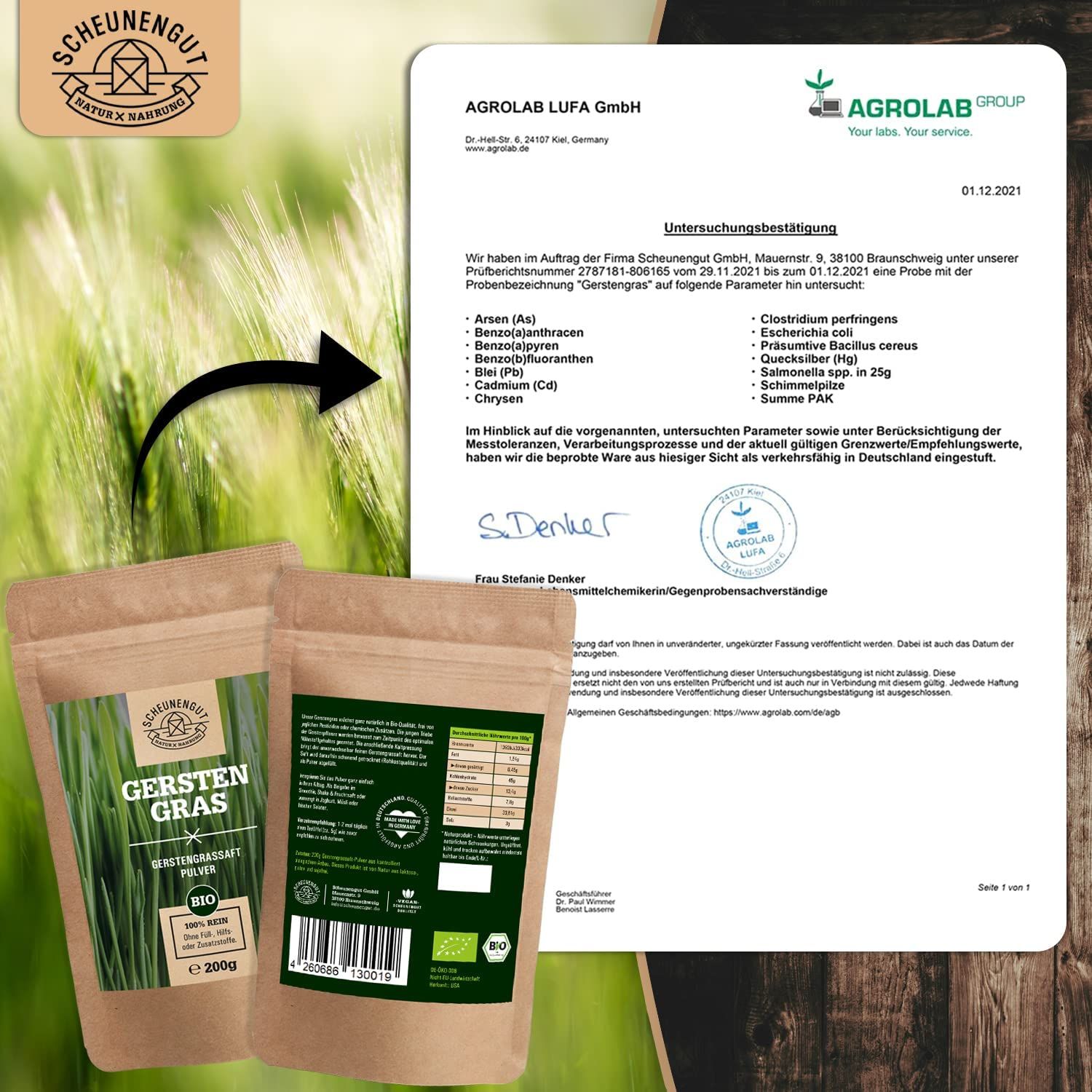 Scheunengut® Bio Gerstengrassaft Pulver | gehaltvoller als Gerstengras