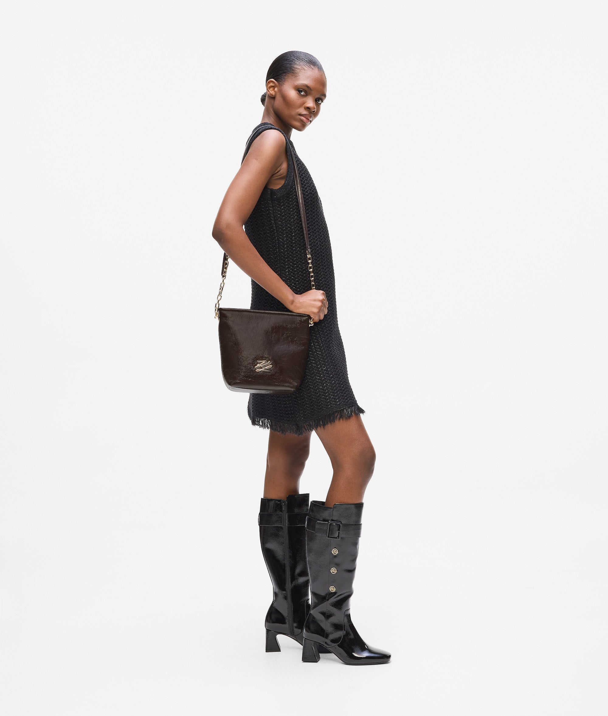 K/Autograph kleine glanzende bucket bag