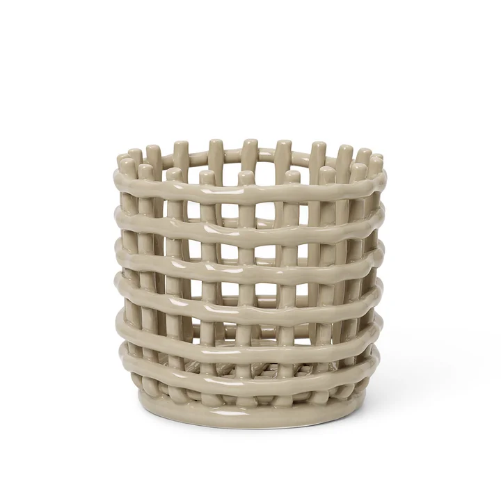 Ferm Living - Keramik Korb, klein, cashmere