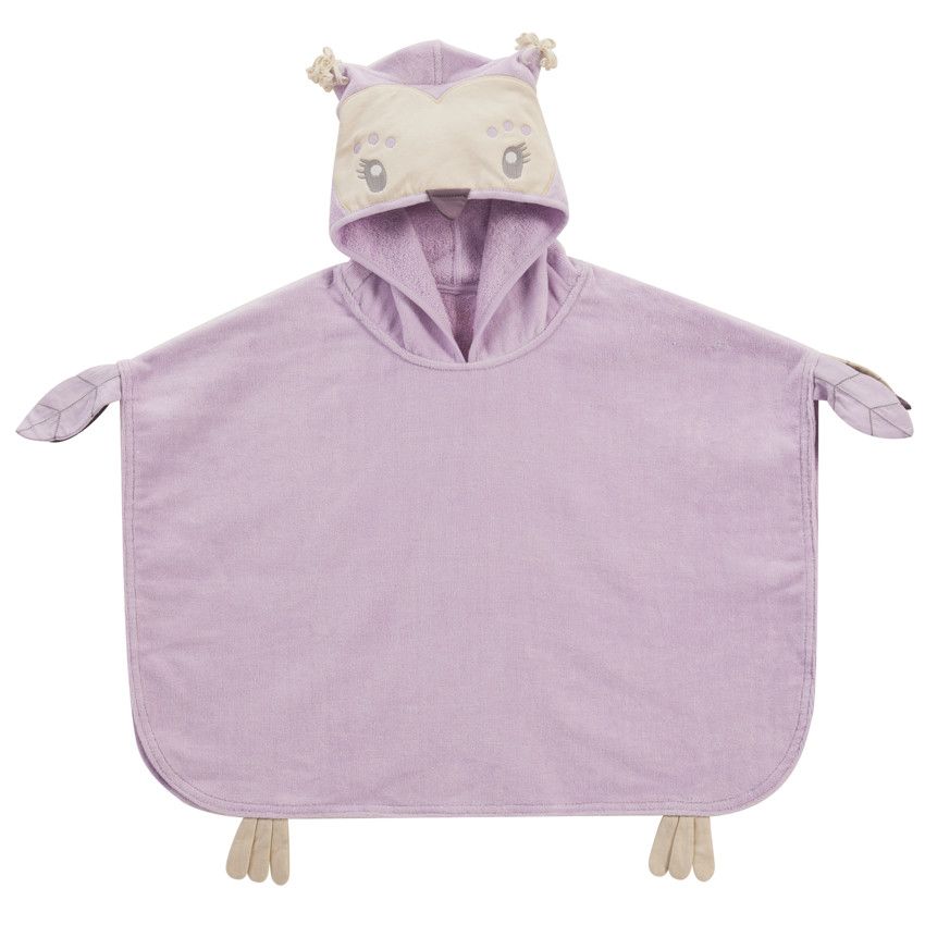 Poncho de bain Chouette - Lilas