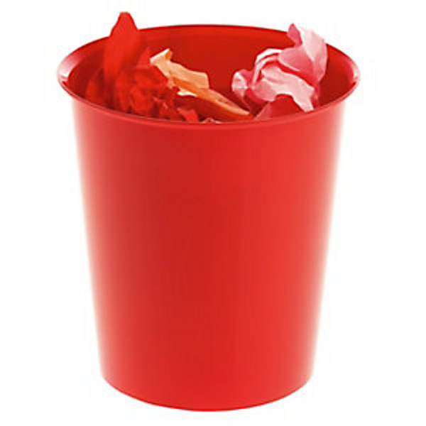 RAJA Corbeille à papier 18L recyclable - Rouge