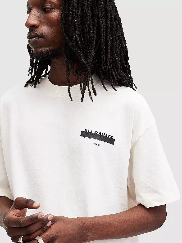 ALLSAINTS T-Shirt Oversized Fit REDACT weiss