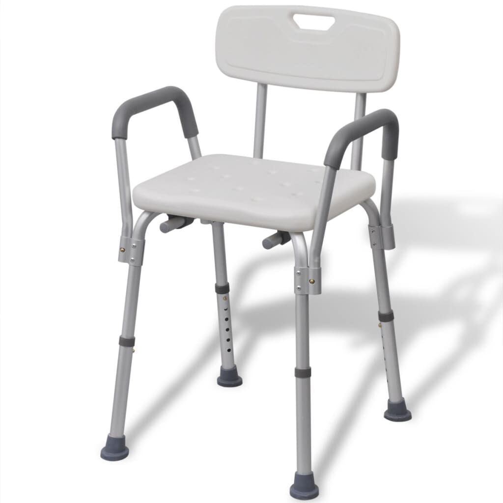 vidaXL Aluminium Douchestoel Wit
