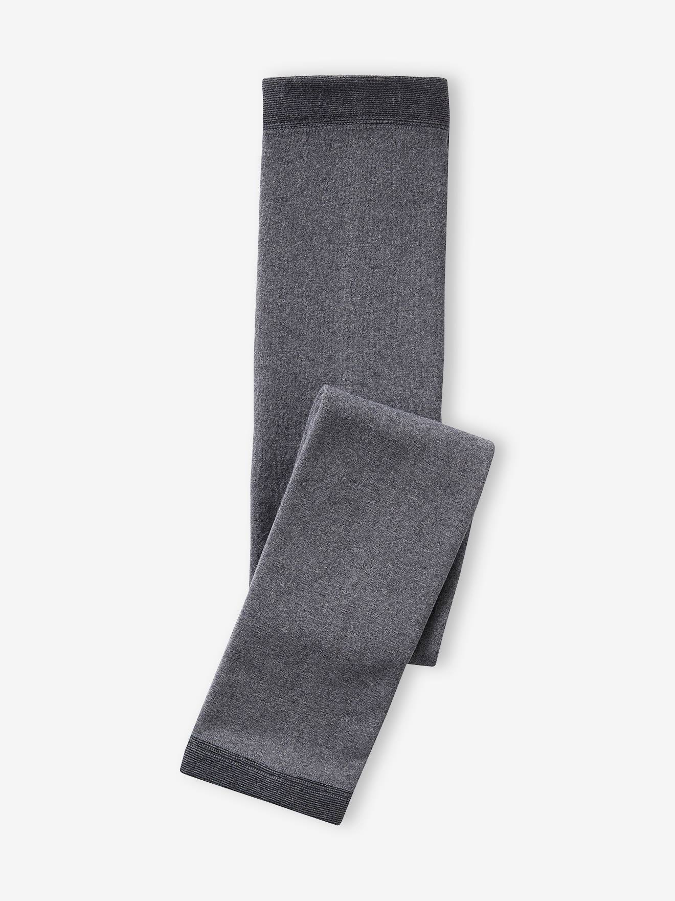Calça legging de malha polar para meninas, azul médio liso