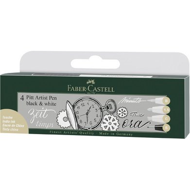 FABER-CASTELL Feutre PITT artist pen, étui de 4