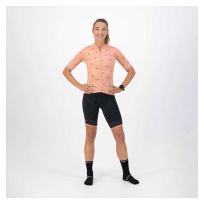 Maillot Manches Courtes Velo Rogelli Fruity - Femme - Corail