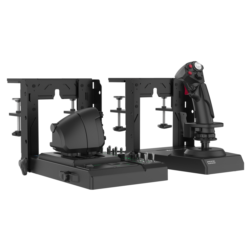 HORI - HORI HOTAS Flight Control System & Mount for PC (Windows 11/10) High-End Flight Stick & Throttle for PC Flight Sims