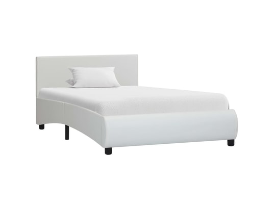 VIDAXL - Sommier  90 x 200 Cadre de lit avec led blanc similicuir 90 x 200 cm