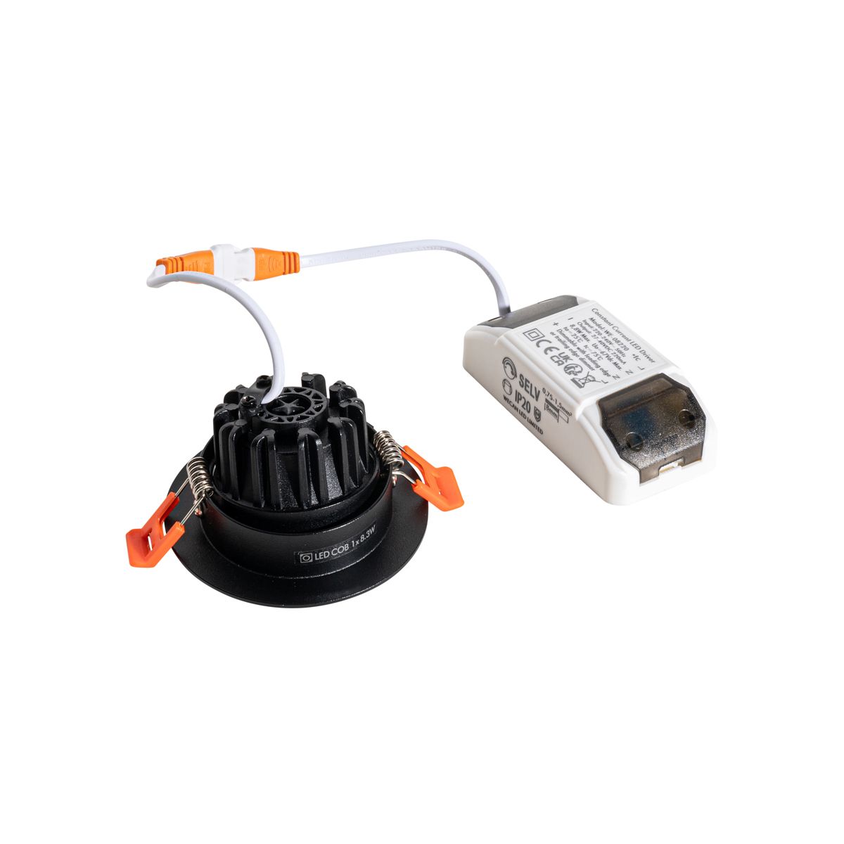 Set van 6 inbouwspots zwart 6,8cm incl. LED 750 lm dimbaar IP23 - Gaius