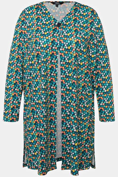 Jerseyjacke, Punkte, A-Linie, V-Ausschnitt