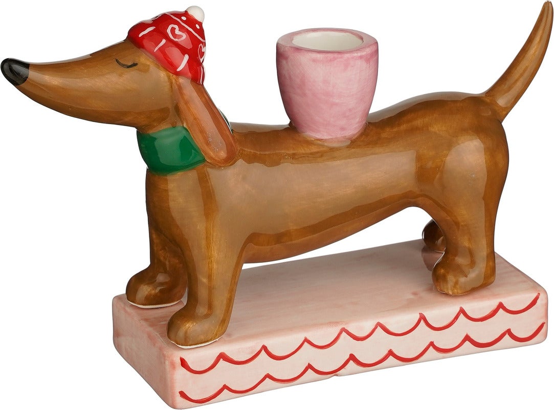 House of Seasons kandelaar Anni bruin 20 x 5,5 x 13,5 cm
