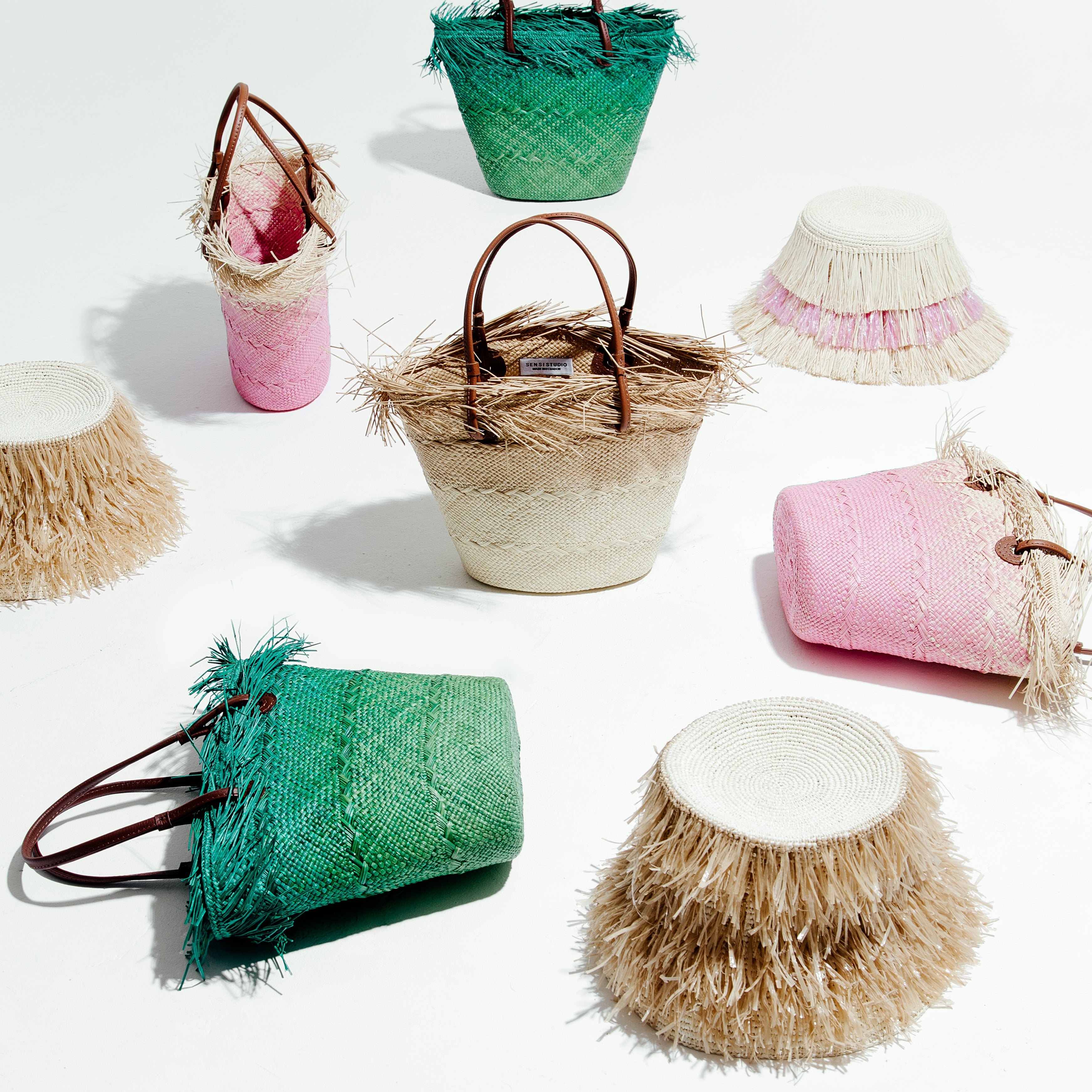 Panier bébé ombré à bordure effilochée
