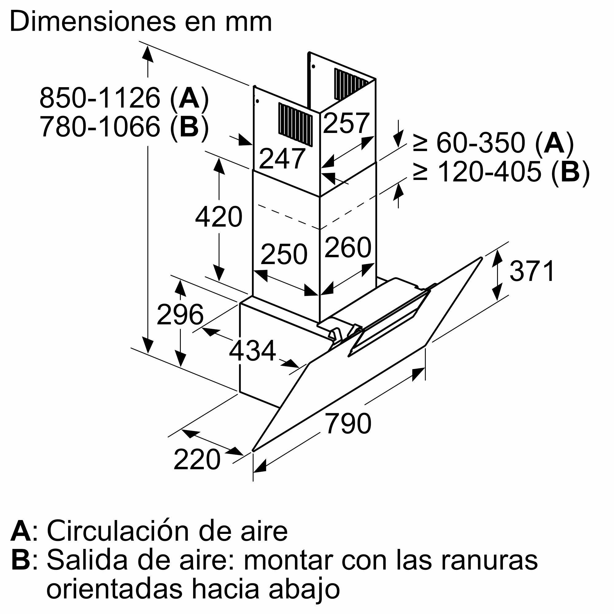 Série 2 Campana decorativa de pared 80 cm Negro DWK87EM60