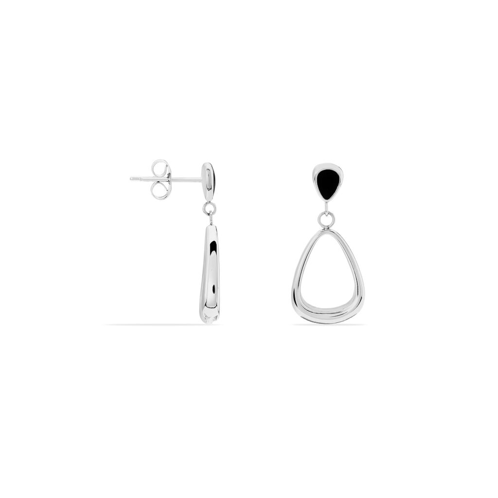 Boucles D'oreilles Pendantes Elise Acier Blanc