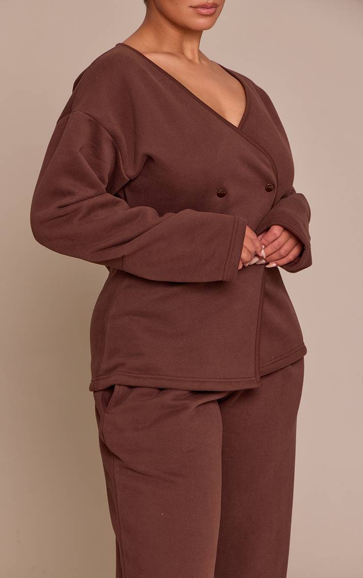 Chocolat Cardigan Boutonné En Molleton Shape