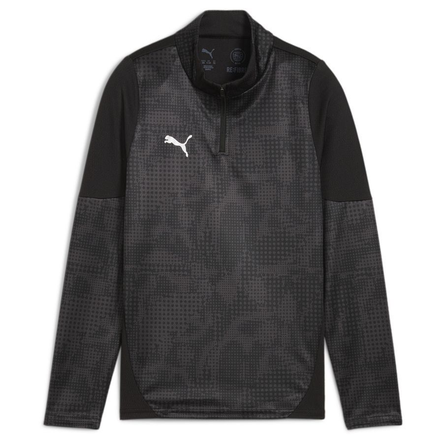 PUMA Maillot d'Entraînement teamCUP Fermeture Éclair 1/4 - Noir/Argenté/Gris Enfant