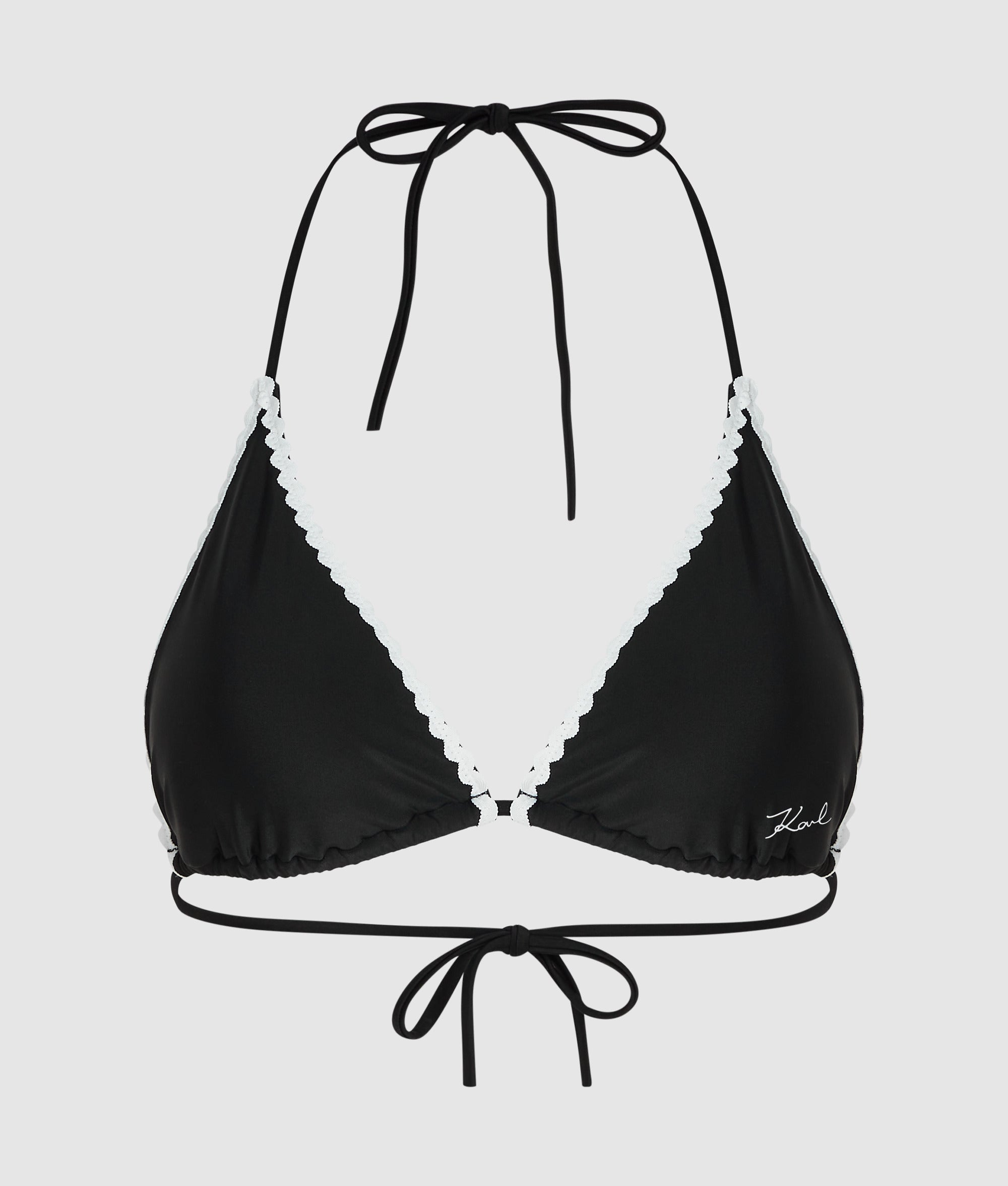 Triangle-bikinitopje met schulprand