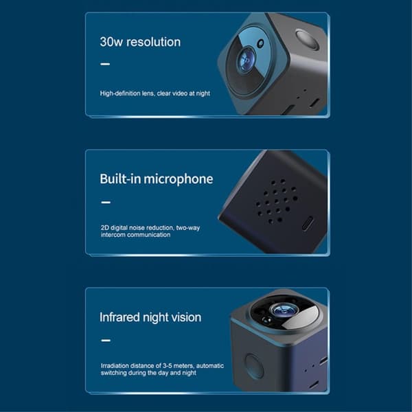 AS02 Mini Spy Kamera Trådløs Wifi IP Hjemmesikkerhetskamera HD 1080P