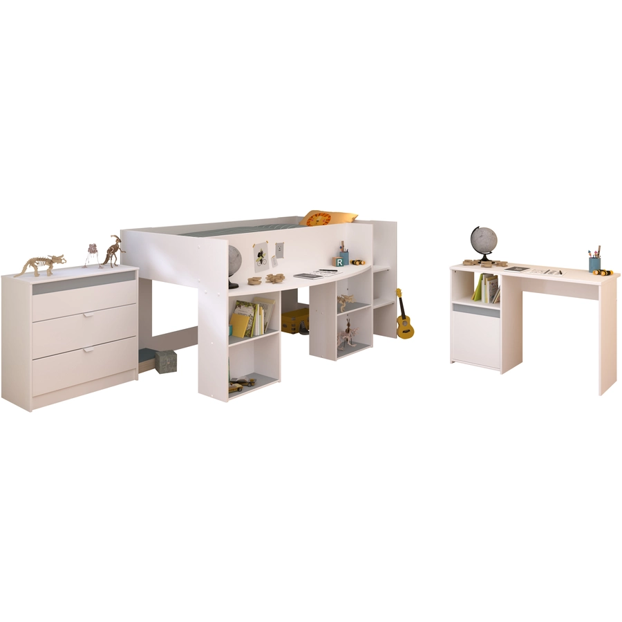 Parisot Kinderzimmer Set 3tlg Pirouette 15  Weiß Weiß