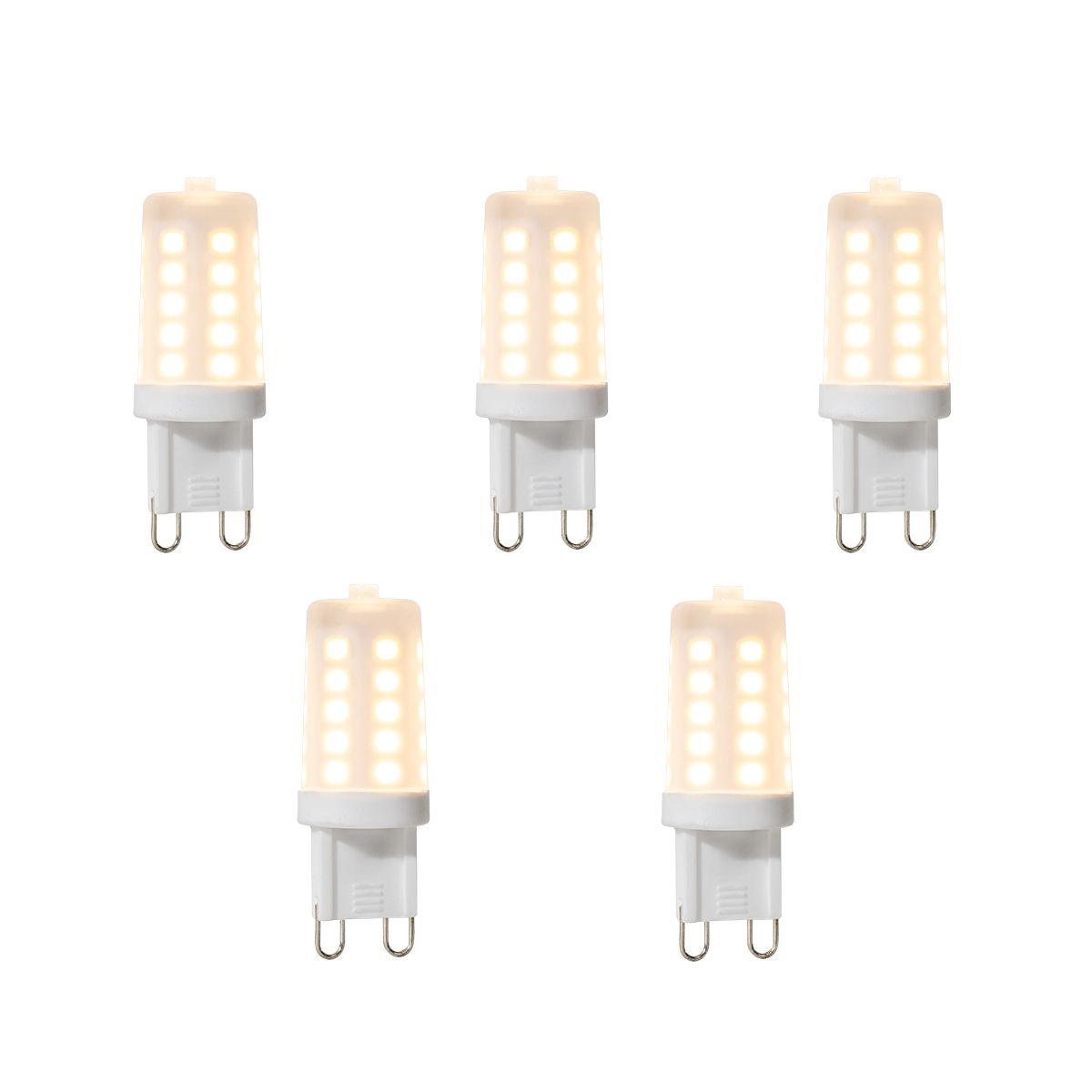 Set van 5 G9 dimbare LED lampen 3W 280 lm 2700K