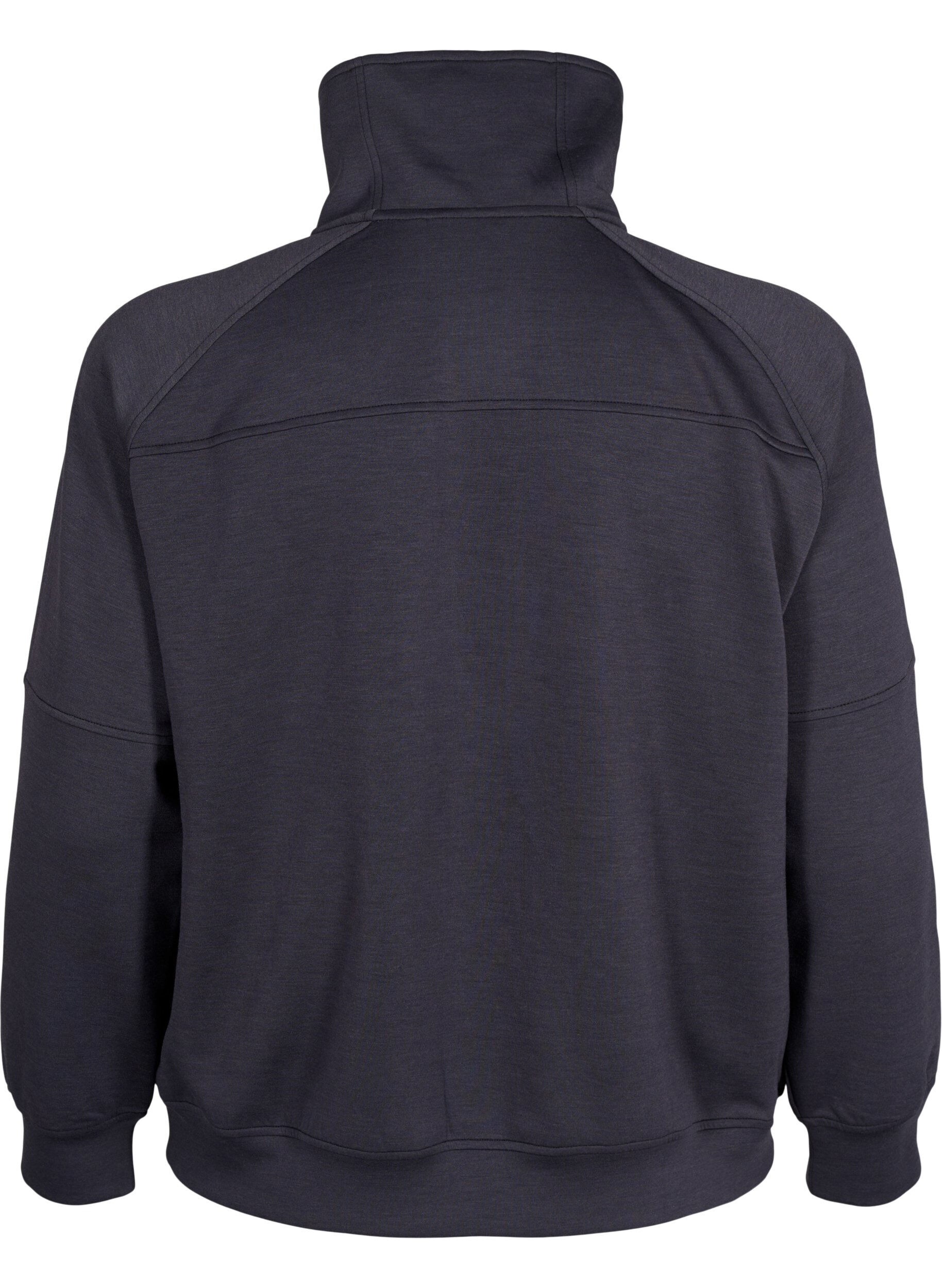 Sporty sweatshirt med høj hals og lynlås