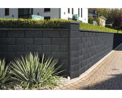 Bellamur massieve bakstenen muurblok, antraciet, 50 cm x 25 cm x 20 cm