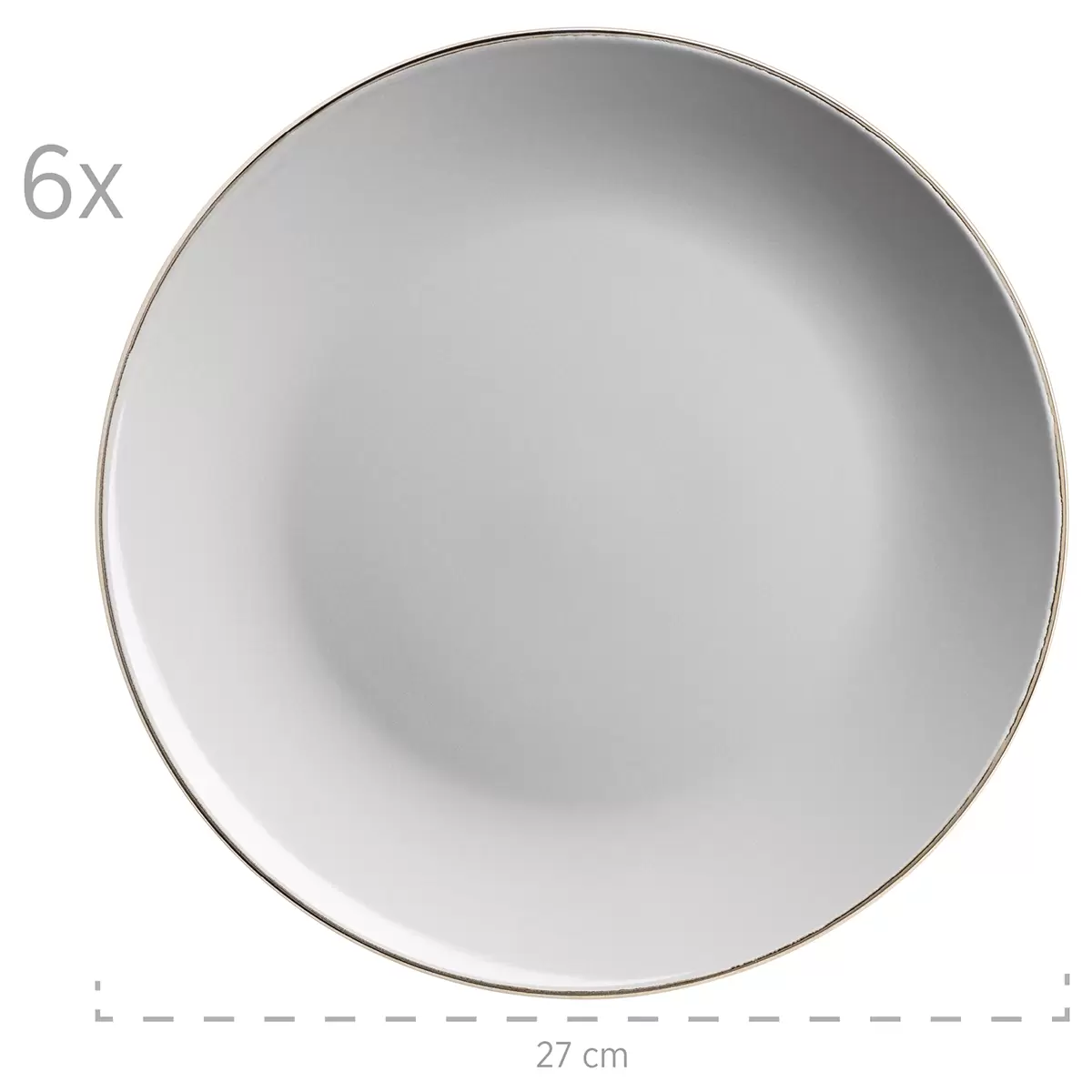 Kombiservice 24-tlg. METALLIC RIM Grau