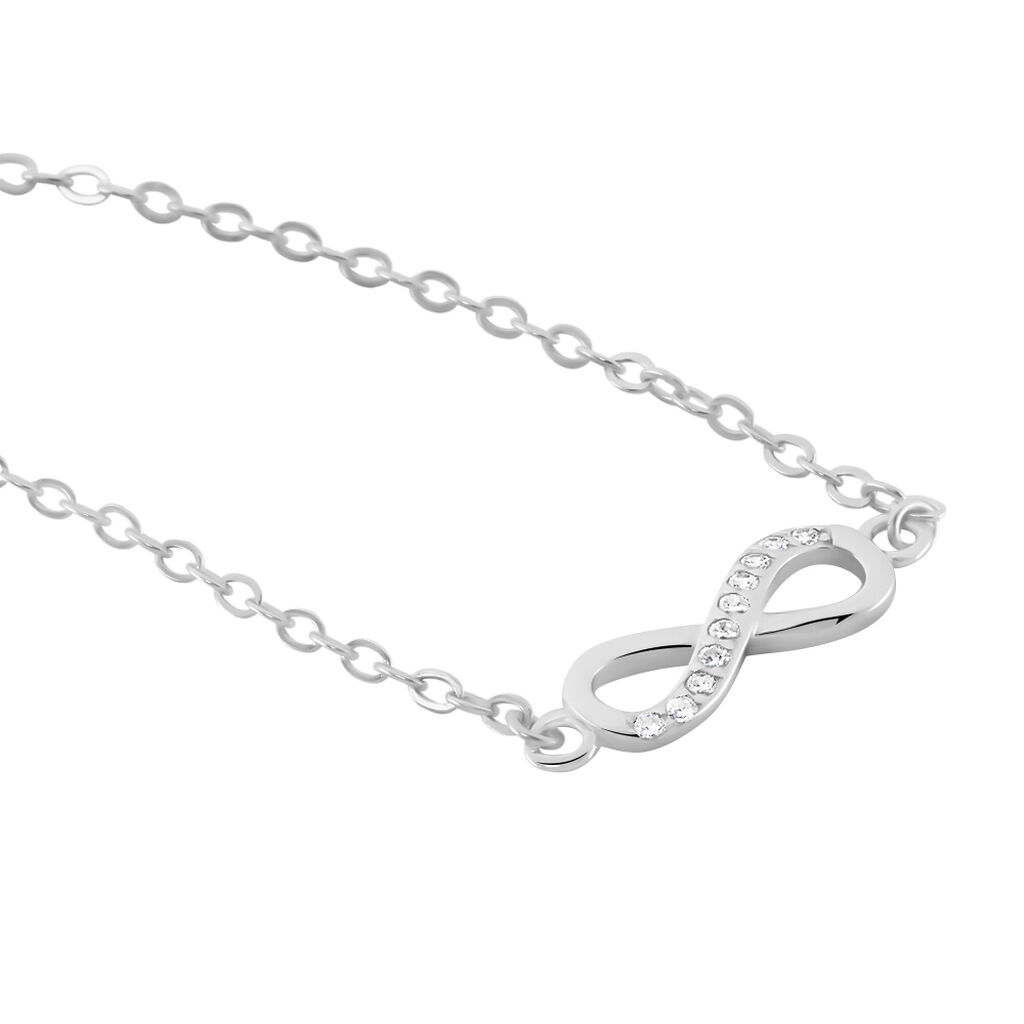 Collier Immortelle Argent Blanc Oxyde De Zirconium