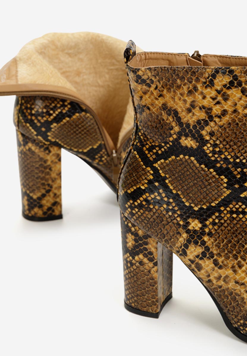 Bottines à gros talon bruns Annika