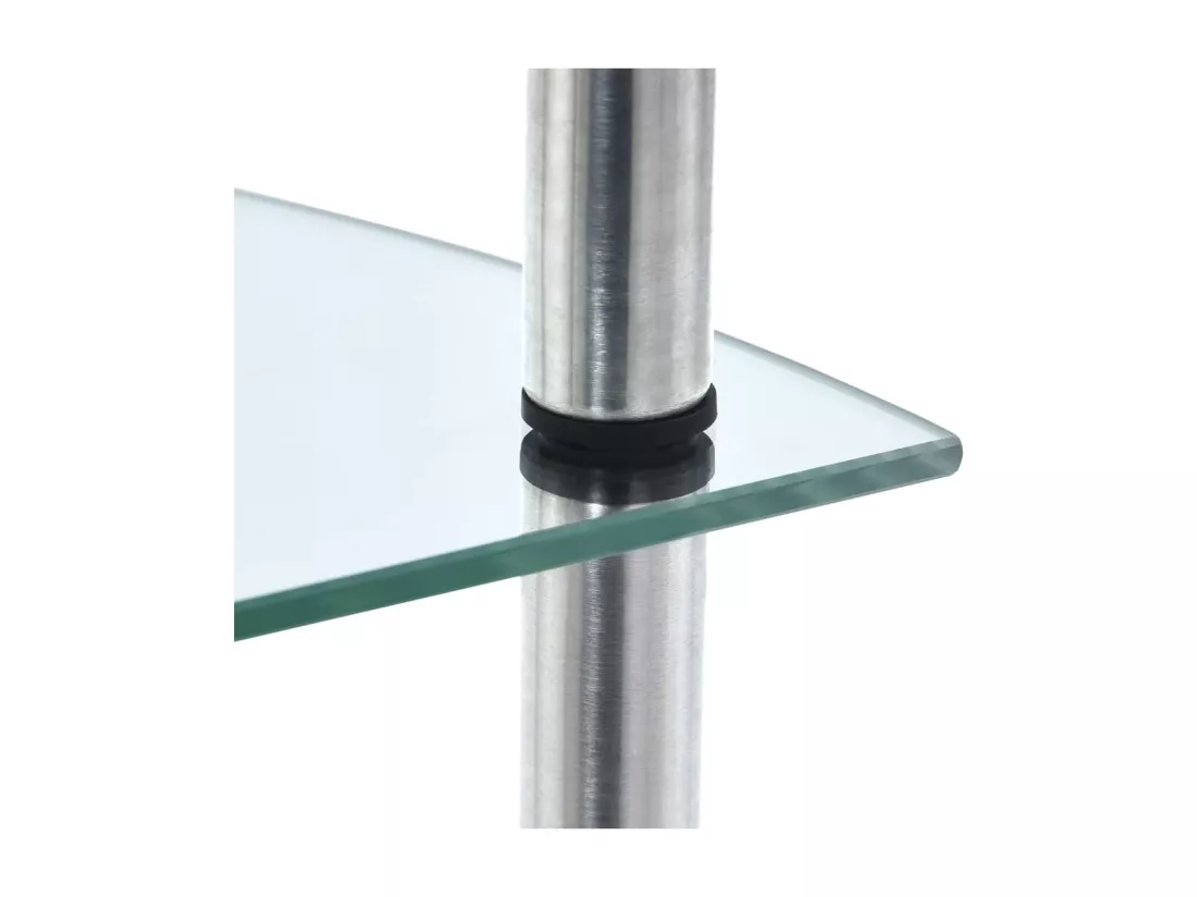 Étagère 3 niveaux Transparent 30x30x67 cm Verre trempé