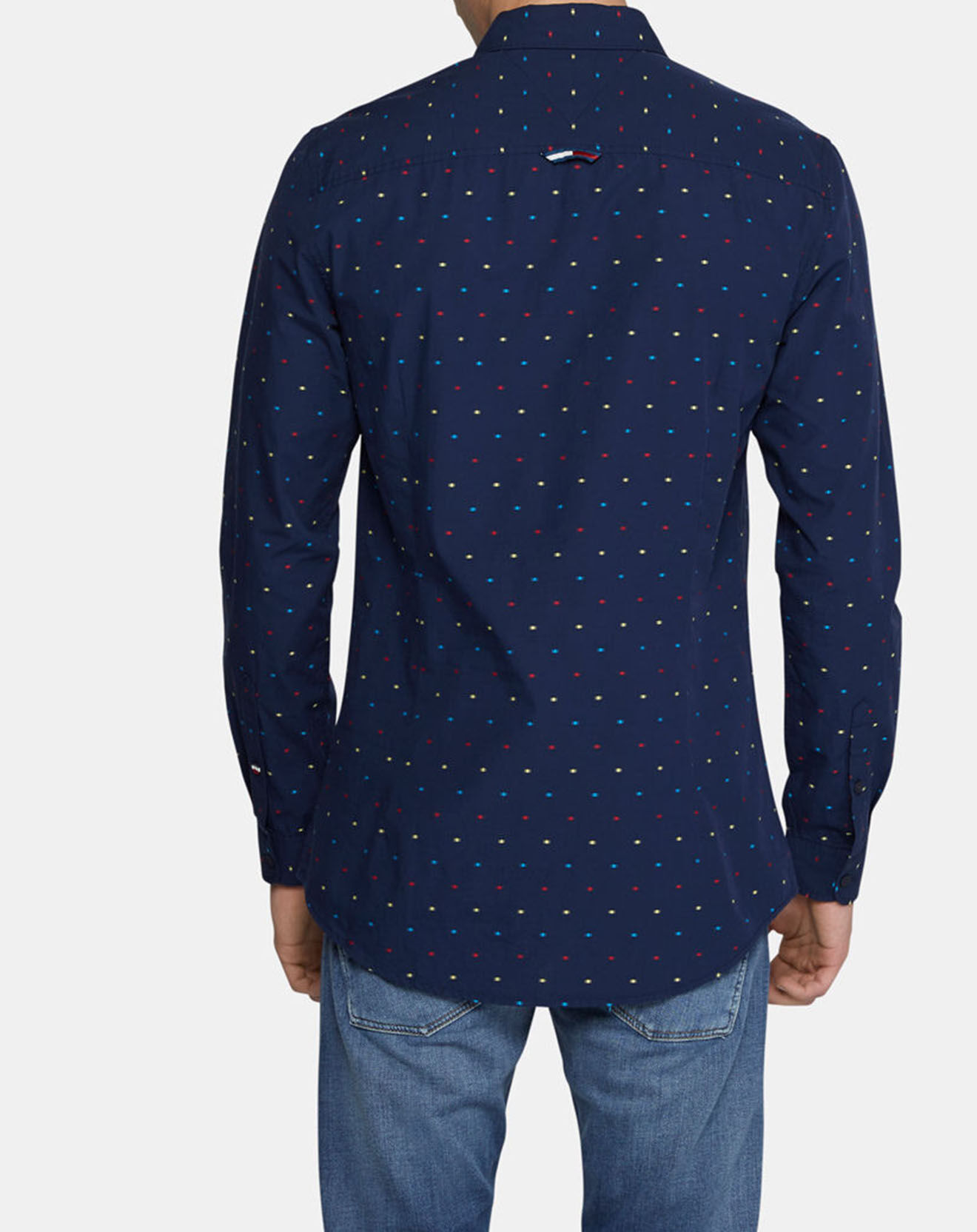 Tommy Jeans Chemise slim à pois bleue