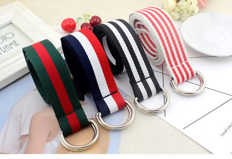 Coralline - Gestreepte D-ring riem
