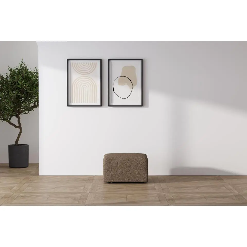 Hioshop Cubic poef bruin