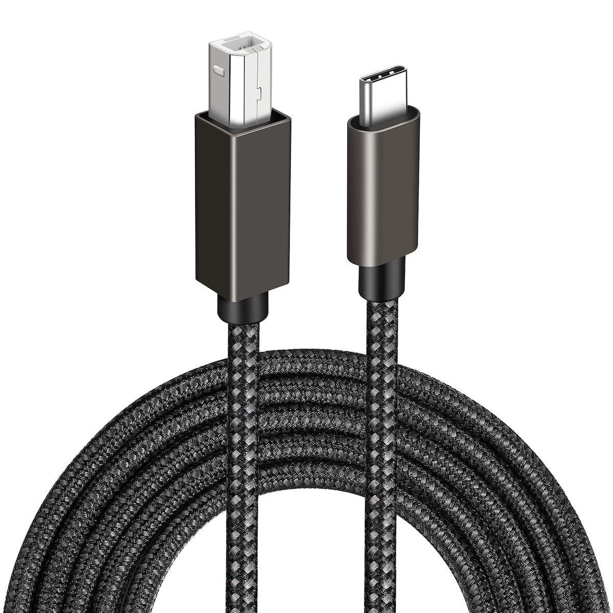 USB-B til USB-C kabel til skriver Sort 2 m