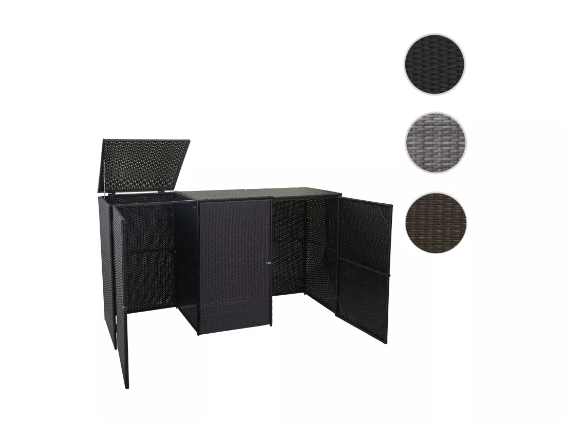 Habillage pour 3 poubelles MCW-E25 3x120l, noir