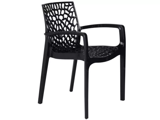 Fauteuil de jardin empilable - Polypropylène - Gris anthracite - DIADEME de MYLIA