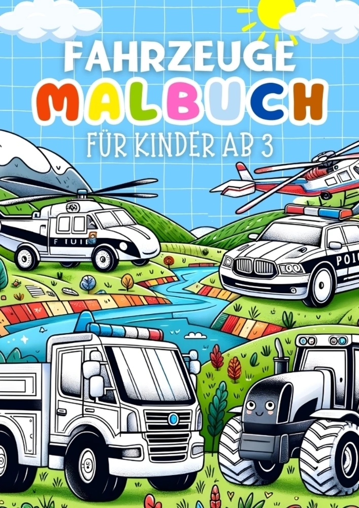 Fahrzeuge Malbuch für Kinder ab 3 Jahre   Kinderbuch