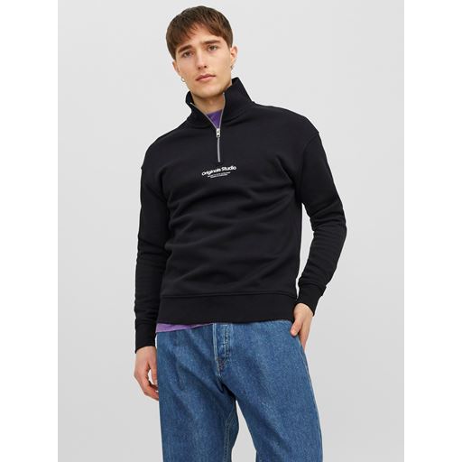 Jack&Jones Vesterbro Quarter Zip Sweatshirt, Black, L