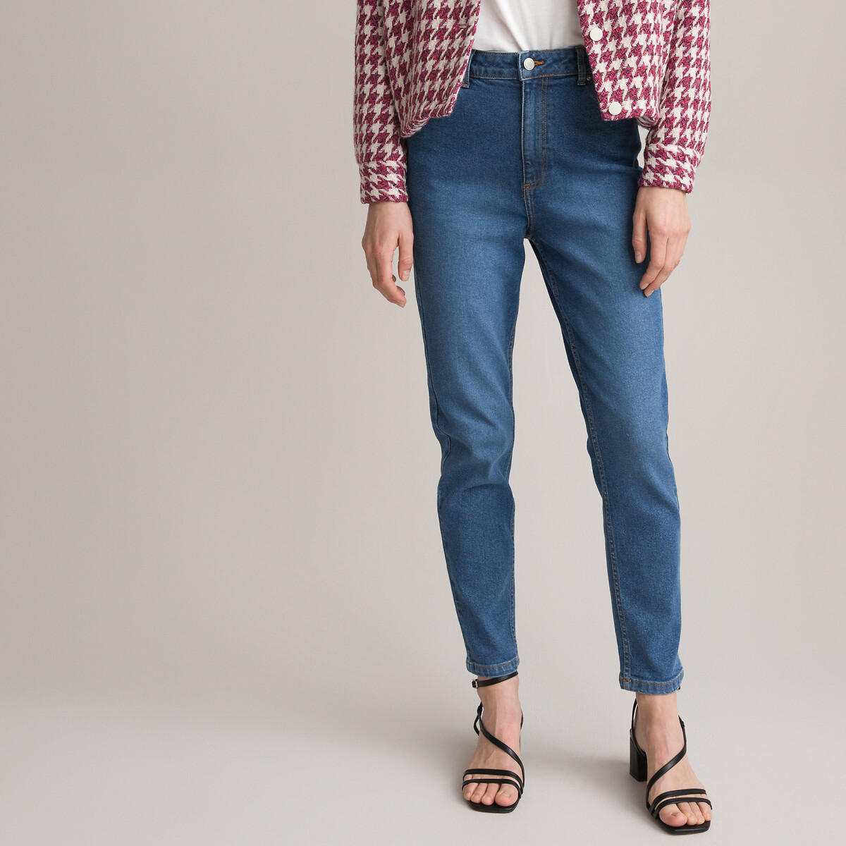 COLEÇÃO LA REDOUTE<br>Calça jeans Mom com cintura alta
