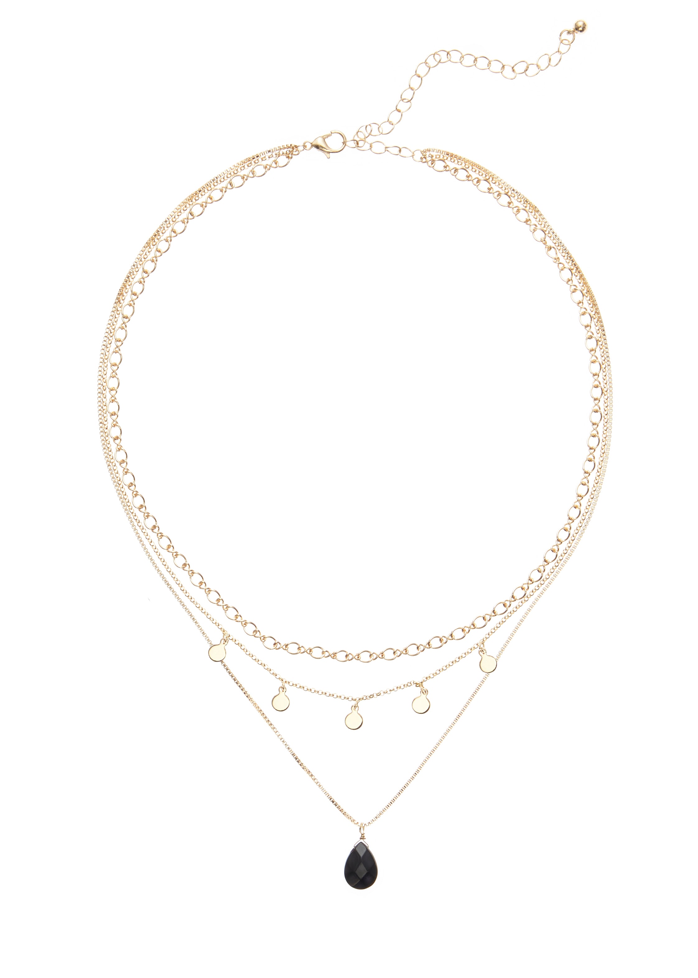 LASCANA Kette mit Anhänger mit Natursteinanhänger, mehrreihiges Kettenset,Halskette, Halsschmuck