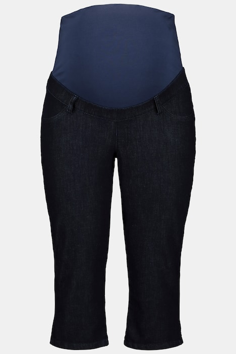 Bellieva-Capri Jeans, Umstandshose, Elastikbund, Biobaumwolle, GOTS