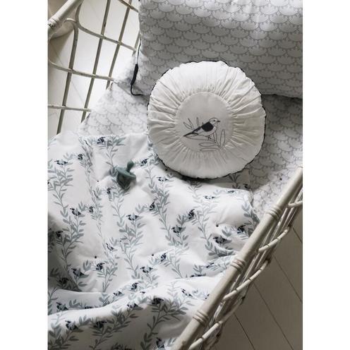 Coussin Brodé Rond Monceau Bleu Prestige - MAISON CHARLOTTE