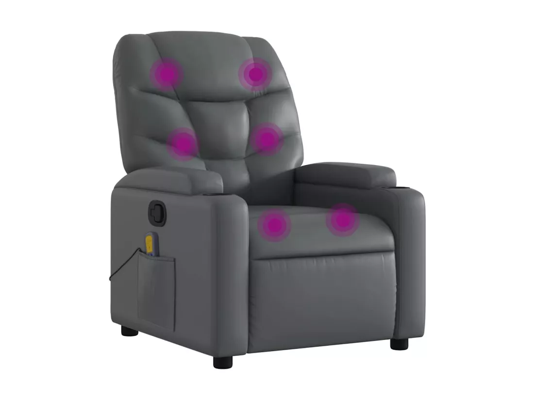 Fauteuil de massage inclinable Gris Similicuir